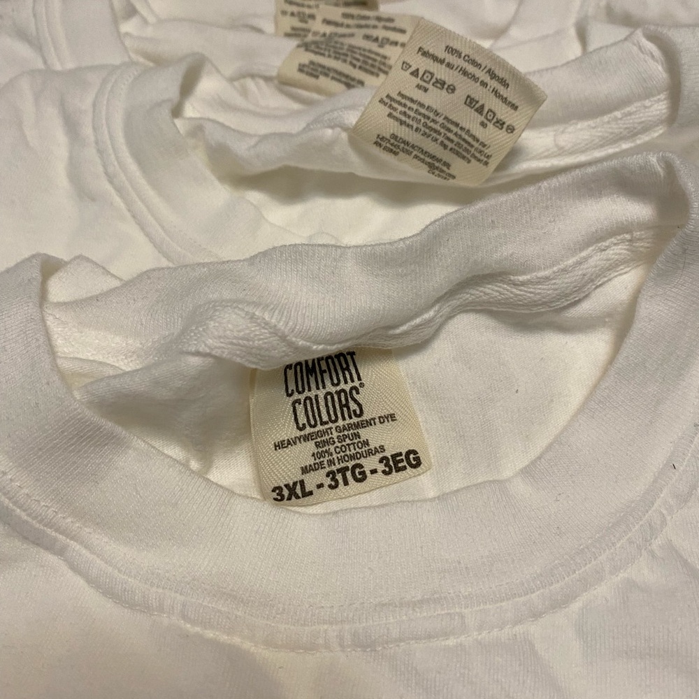 NWOT Comfort Colors 3XL White T-Shirt (4-pack)